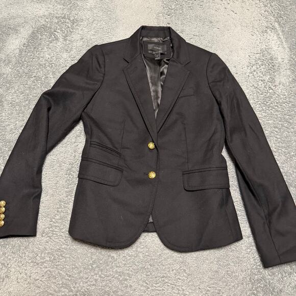 J.Crew Jackets & Blazers - J.Crew Schoolboy Blazer Womens 0 Wool Gold Button Preppy Quiet Luxury